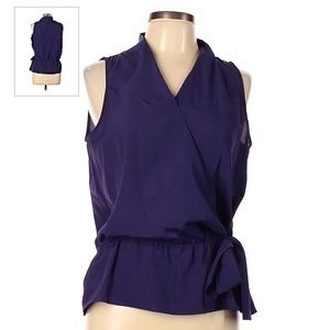 Michael Kors purple wrap blouse